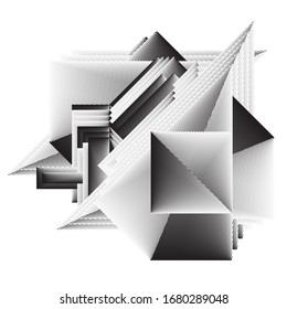 Abstract halftone lines background, geometric dynamic pattern, vector modern design texture.