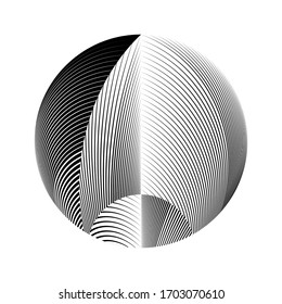Abstract halftone lines background, geometric dynamic pattern, vector modern design texture.