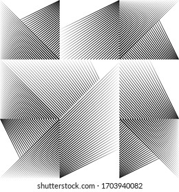 Abstract halftone lines background, geometric dynamic pattern, vector modern design texture.