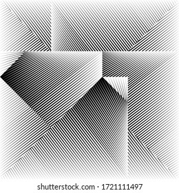 Abstract halftone lines background, geometric dynamic pattern, vector modern design texture.