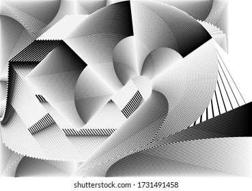 Abstract halftone lines background, geometric dynamic pattern, vector modern design texture.
