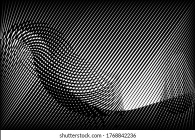 Abstract halftone lines background, geometric dynamic pattern, vector modern design texture for card, cover, poster, decoration.