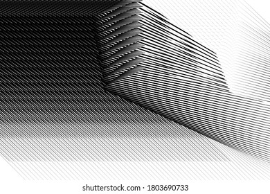 Abstract halftone lines background, geometric dynamic pattern, vector modern design texture for card, cover, poster, decoration.
