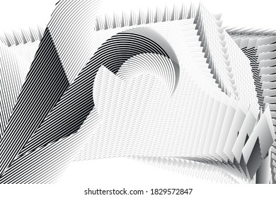 Abstrakte Halbtonlinien Hintergrund, geometrisches dynamisches Muster, Vektordesign-Textur.