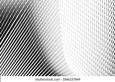 Abstrakte Halbtonlinien Hintergrund, geometrisches dynamisches Muster, Vektordesign-Textur.