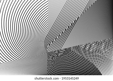 Abstrakte Halbtonlinien Hintergrund, geometrisches dynamisches Muster, moderne Vektordesign-Struktur für Karte, Banner, Poster, Abdeckung, Flyer.