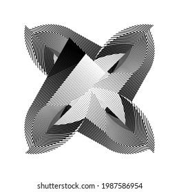 Abstract halftone lines background, geometric dynamic pattern, vector modern design element.