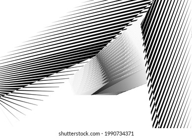 Abstrakte Halbtonlinien Hintergrund, geometrisches dynamisches Muster, Vektordesign-Textur.
