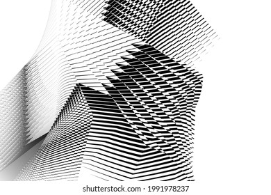 Abstract halftone lines background, geometric dynamic pattern, vector modern design texture.