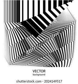 Abstract halftone lines background, geometric dynamic pattern, vector modern design texture.