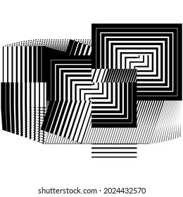 Abstract halftone lines background, geometric dynamic pattern, vector modern design texture.