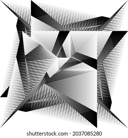 Abstract halftone lines background, geometric dynamic pattern, vector modern design texture.