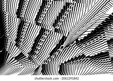 Abstrakte Halbtonlinien Hintergrund, geometrisches dynamisches Muster, Vektordesign-Textur.