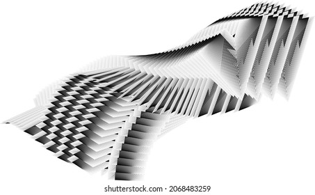 Abstrakte Halbtonlinien Hintergrund, geometrisches dynamisches Muster, Vektordesign-Textur.