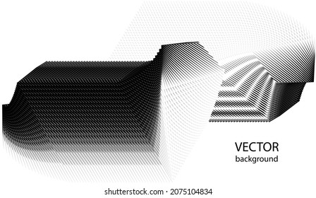 Abstract halftone lines background, geometric dynamic pattern, vector modern design texture.