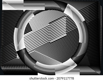 Resumen de fondo de líneas de medio tono, patrón dinámico geométrico, textura de diseño moderno vectorial.