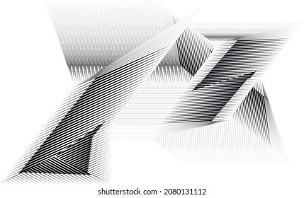 Resumen de fondo de líneas de medio tono, patrón dinámico geométrico, textura de diseño moderno vectorial.