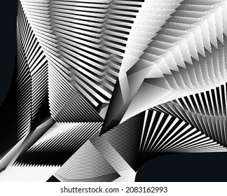 Abstract halftone lines background, geometric dynamic pattern, vector modern design texture.