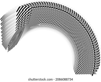 Abstract halftone lines background, geometric dynamic pattern, vector modern design texture.