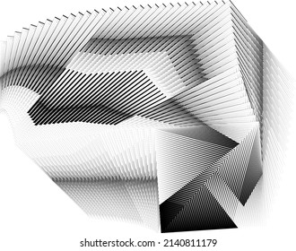 Abstrakte Halbtonlinien Hintergrund, geometrisches dynamisches Muster, Vektordesign-Textur.
