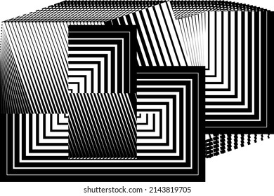 Abstrakte Halbtonlinien Hintergrund, geometrisches dynamisches Muster, Vektordesign-Textur.