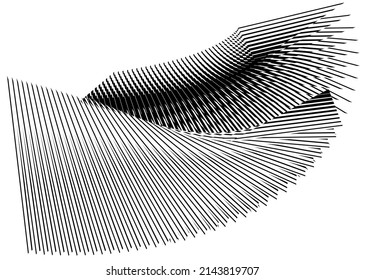 Abstract halftone lines background, geometric dynamic pattern, vector modern design texture.