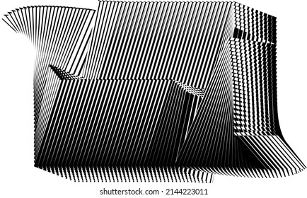 Abstract halftone lines background, geometric dynamic pattern, vector modern design texture.