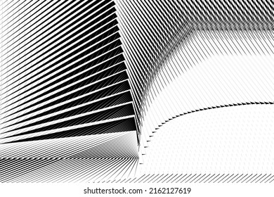 Abstract halftone lines background, geometric dynamic pattern, vector modern design texture.