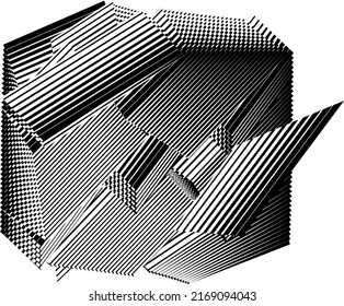 Abstract halftone lines background, geometric dynamic pattern, vector modern design texture.