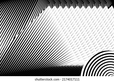 Abstract halftone lines background, geometric dynamic pattern, vector modern design texture.