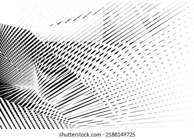 Abstract halftone lines background, geometric dynamic pattern, vector modern design texture.