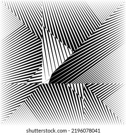 Abstract halftone lines background, geometric dynamic pattern, vector modern design texture.