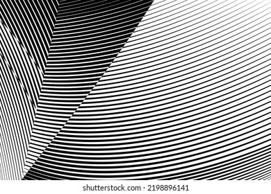 Abstract Halftone Lines Background, Geometric Dynamic Pattern, Vector Modern Design Texture.