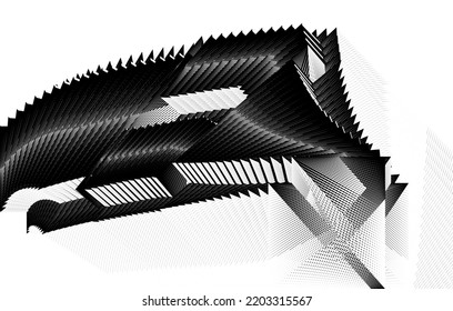 fondo de líneas de semitono abstracto patrón dinámico geométrico textura vectorial
