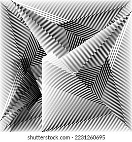 abstrakte Halbtonlinien, geometrisches dynamisches Muster, Vektorgrafik moderner Design-Struktur