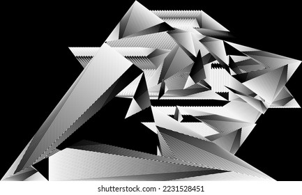 abstrakte Halbtonlinien, geometrisches dynamisches Muster, Vektorgrafik moderner Design-Struktur