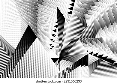 abstrakte Halbtonlinien, geometrisches dynamisches Muster, Vektorgrafik moderner Design-Struktur