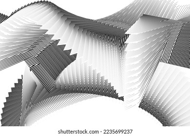 fondo abstracto de líneas de medio tono, patrón geométrico dinámico, elemento de diseño vectorial moderno