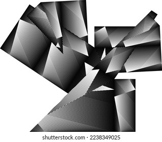 fondo abstracto de líneas de medio tono, patrón geométrico dinámico, elemento de diseño vectorial moderno