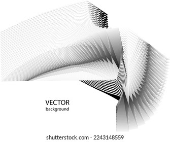 abstract halftone lines background, geometric dynamic pattern, vector modern design element