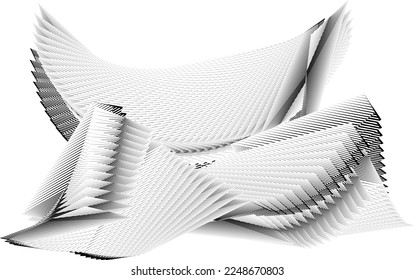 abstract halftone lines background, geometric dynamic pattern, vector modern design black and white texture