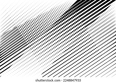 abstract halftone lines background, geometric dynamic pattern, vector modern design black and white texture