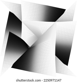 abstract halftone lines background, geometric dynamic pattern, vector modern design black and white texture