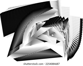 fondo abstracto de líneas de medio tono, patrón dinámico geométrico, diseño vectorial moderno textura en blanco y negro