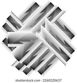 abstract halftone lines background, geometric dynamic pattern, symbol, sign, emblem, vector design element
