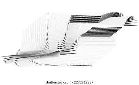 abstract halftone lines background, geometric dynamic pattern, vector modern design texture
