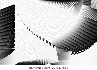 abstract halftone lines background, geometric dynamic pattern, vector modern design black and white texture
