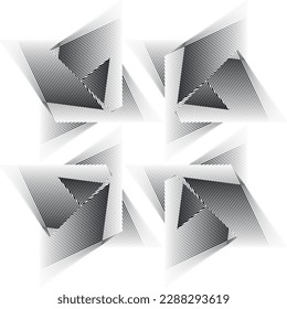 fondo abstracto de líneas de medio tono, patrón geométrico dinámico, diseño vectorial moderno elemento blanco y negro