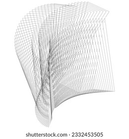 abstract halftone lines background, geometric dynamic pattern, vector modern design element