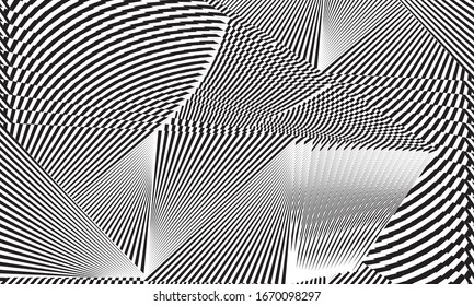 Abstract halftone lines background, metallic effect creative geometric dynamic pattern, vector modern design texture for card, cover, poster, decoration.